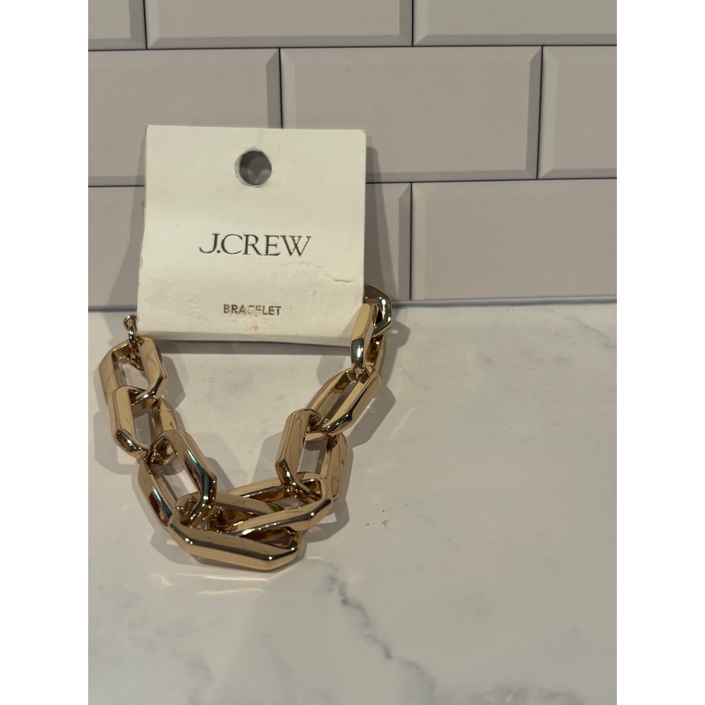 J.Crew Gold Tone Chunky Chain Link Bracelet CN979 NWT